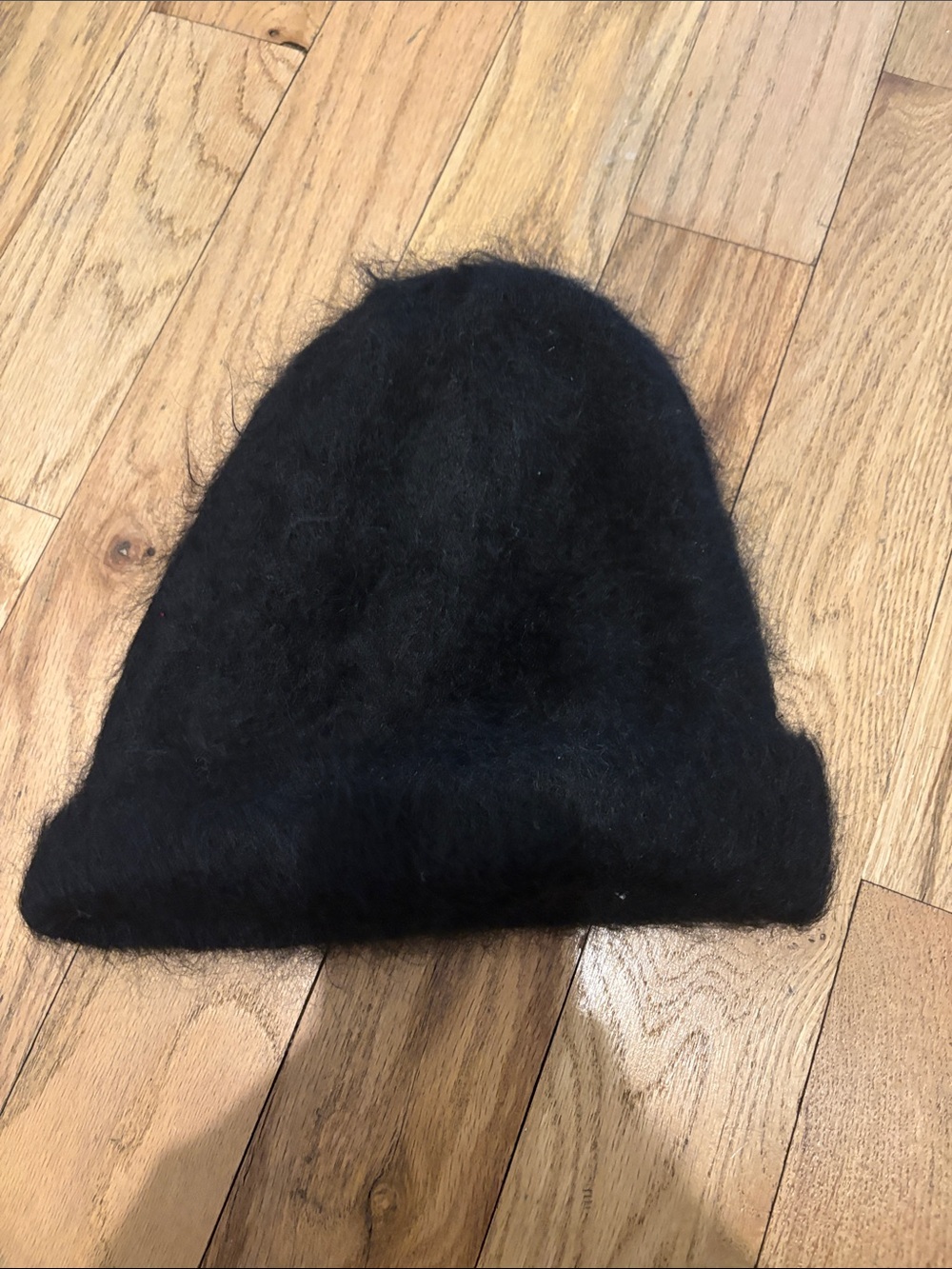 COS Black Fuzzy Knit Beanie